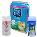 Starter Kit - Fresh Step Febreze Scented Non-Clumping Clay Cat Litter, 35-lb bag + 2 other items