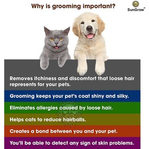 SunGrow Undercoat Deshedding Brush for Short Haired Dog & Cat Shedding Control & Grooming Tool