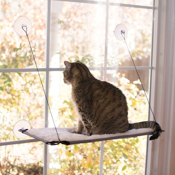 K&H Pet Products Window Lounger Cat Perch, Natural, 12x23-in slide 1 of 10