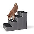K&H Pet Products Dog Stair Steps with Storage, Gray & Black, 4 Stair