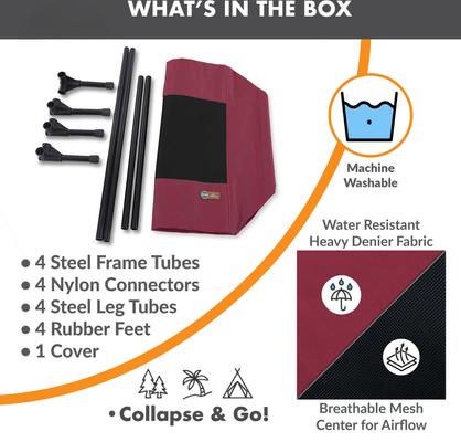 Show full view: K&H Pet Products Original Steel Frame Pet Cot Elevated Dog Bed, Red/Black, Large slide 8 of 13