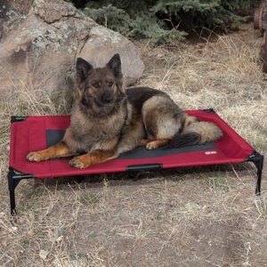 K&H Pet Products Original Pet Cot Elevated Dog Bed, Red/Black, X-Large