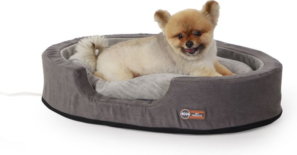 K&H Pet Products Thermo-Snuggly Sleeper Heated Dog Bed, Gray/Gray, Medium slide 1 of 10