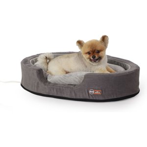 K&H Pet Products Thermo-Snuggly Sleeper Heated Dog Bed, Gray/Gray, Medium