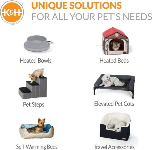 K&H Pet Products Lectro-Soft Outdoor Heated Dog Bed, Gray, Small