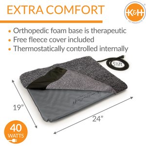 K&H Pet Products Lectro-Soft Outdoor Heated Pad, Gray, Medium