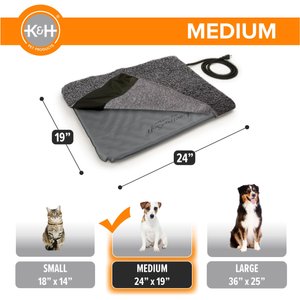 K&H Pet Products Lectro-Soft Outdoor Heated Pad, Gray, Medium