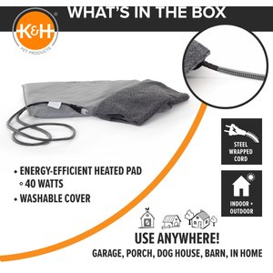 K&H Pet Products Lectro-Soft Outdoor Heated Pad, Gray, Medium