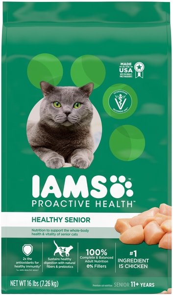 Iams ProActive Health Healthy Senior Dry Cat Food, 16-lb bag slide 1 of 10