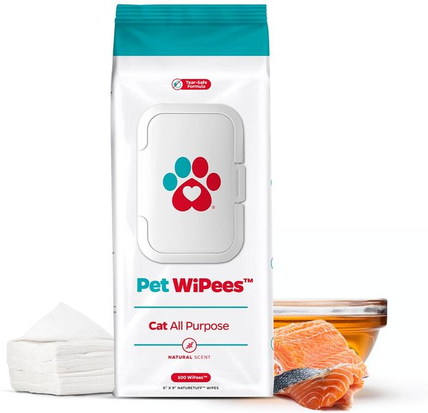 PET PARENTS Pet WiPees Cat All Purpose Cat Cleaning Wipes, 100 count, Natural