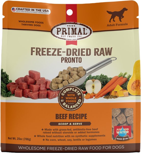 Primal Raw Pronto Beef Recipe Dog Freeze-Dried Food, 25-oz bag slide 1 of 10