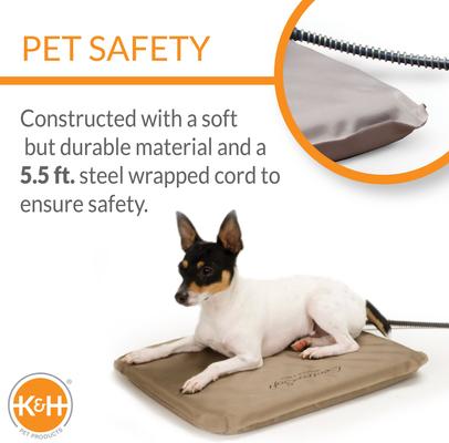 Show full view: K&H Pet Products Lectro-Soft Outdoor Heated Pad, Brown, Medium slide 3 of 12