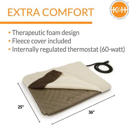 Show full view: K&H Pet Products Lectro-Soft Outdoor Heated Pad, Brown, Large slide 2 of 12