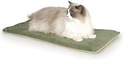 K&H Pet Products Thermo-Kitty Mat Heated Cat Bed, Sage/Tan  slide 1 of 8