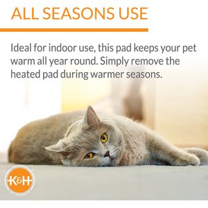 K&H Pet Products Thermo-Kitty Mat Heated Cat Bed, Sage/Tan 