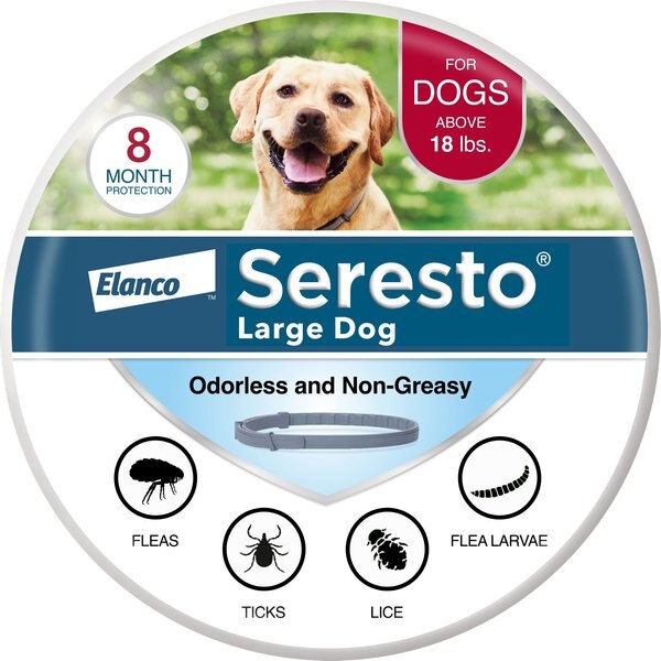 Seresto Flea & Tick Collar for Dogs, over 18 lbs, 1 Collar (8-mos. supply) slide 1 of 12
