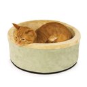 K&H Pet Products Thermo-Kitty Bed Indoor Heated Cat Bed, Sage, Small