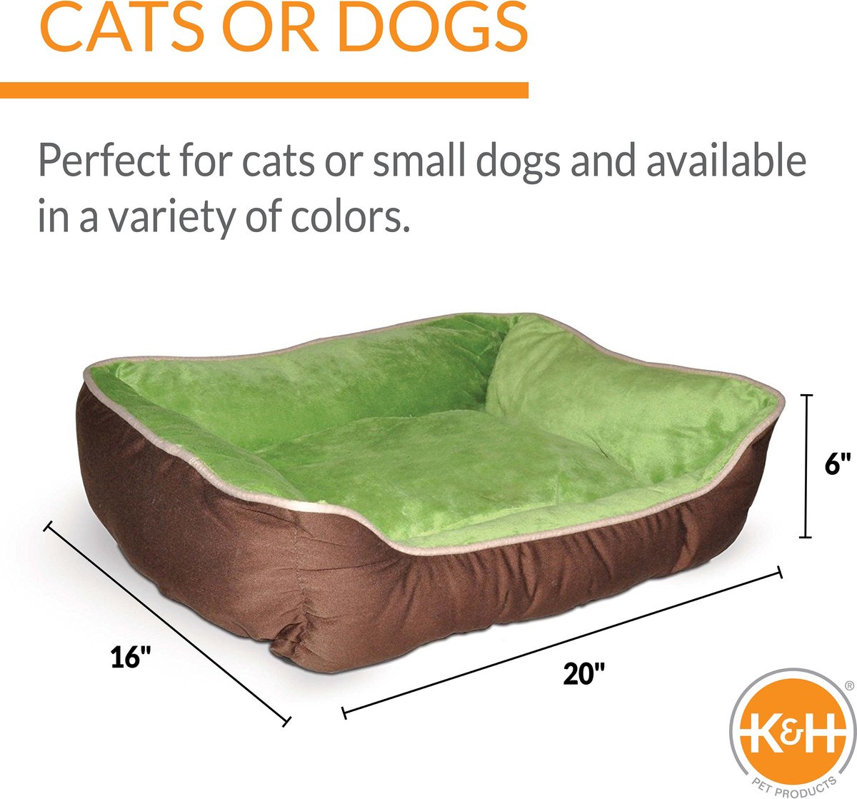 K&H PET PRODUCTS SelfWarming Two Tone Lounge Sleeper Bolster Cat & Dog