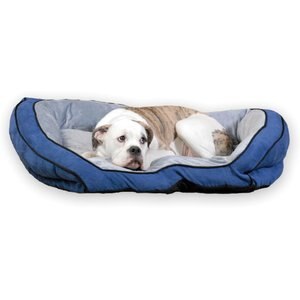 K&H Pet Products Bolster Cat & Dog Bed, Blue/Grey, Large