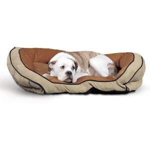 K&H Pet Products Bolster Cat & Dog Bed, Mocha/Tan, Large