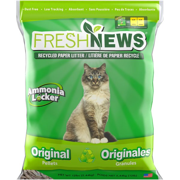 Fresh News Non Clumping Scented Paper Cat Litter 25 Lb Bag Chewy Com