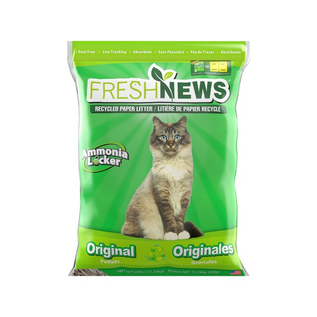 FRESH NEWS Unscented NonClumping Paper Cat Litter, 25lb bag