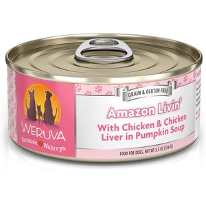 Weruva Amazon Liver with Chicken & Chicken Liver in Pumpkin Soup Grain-Free Canned Dog Food, 5.5-oz, case of 24