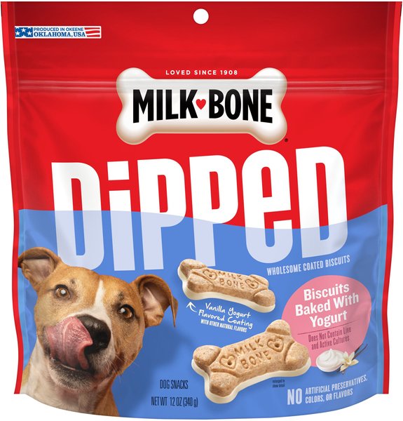 Milk-Bone Dipped Biscuits Baked with Vanilla Dog Treats, 12-oz bag, case of 4 slide 1 of 7