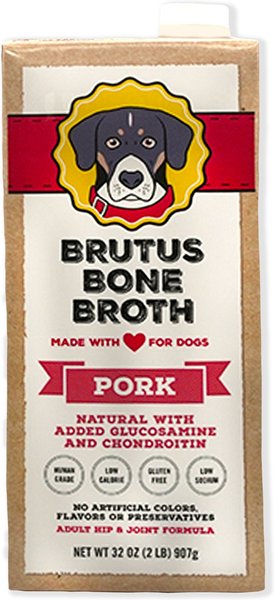 Brutus Broth Pork Flavored Grain-Free Bone Broth Dog Food Topping, 32-oz slide 1 of 6