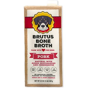 Brutus Broth Pork Flavored Grain-Free Bone Broth Dog Food Topping, 32-oz