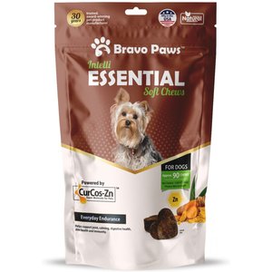 Bravo Paws Intelli Essentials Dog Soft Chews Treats, 12.69-oz pouch, 90 count
