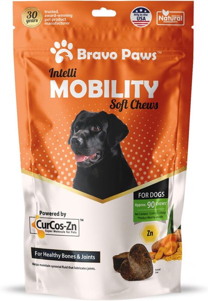 Bravo Paws Intelli Mobility Dog Soft Chews Treats, 12.69-oz pouch, 90 count slide 1 of 2