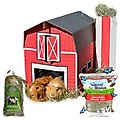 Branded Pack - Sweet Meadow Farm Orchard Grass Hay Small Pet Food, Barn Hideout, Herbs & Timothy Hay Food