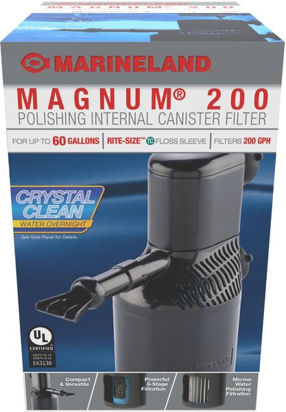 Marineland Magnum 200 Polishing Internal Canister Filter, Black, 60-gal slide 1 of 9