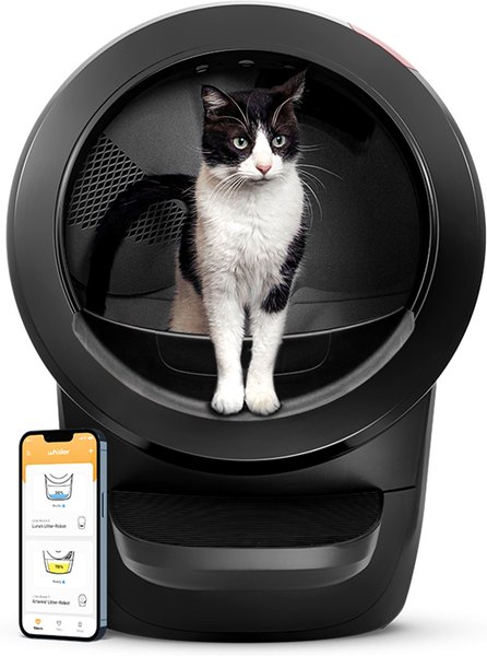 Whisker Litter-Robot 4 Automatic Self-Cleaning Cat Litter Box, Black slide 1 of 8