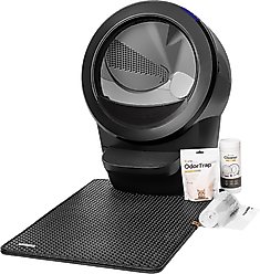 Litter-Robot 4 with Step & Core Accessories Kit Cat Litter Box, Black