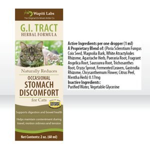 Wapiti Labs G.I. Tract Homeopathic Medicine for Digestive Issues for Cats, 2-oz bottle