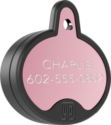 YIP Smart Tag Dog ID Tag - Works with Samsung Galaxy Phones, Oval, Rose Gold