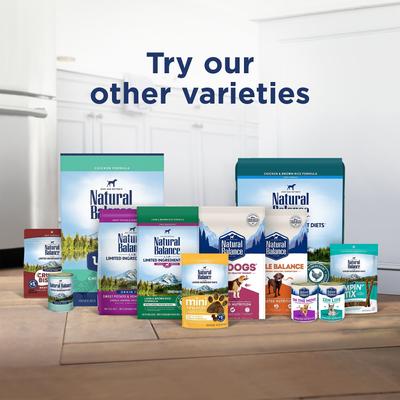 Show full view: Natural Balance Fat Dogs Chicken & Salmon Formula Low Calorie Dry Dog Food, 28-lb bag slide 8 of 10