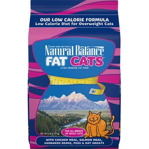 Natural Balance Fat Cats with Chicken Meal, Salmon Meal, Garbanzo Beans, Peas & Oatmeal Dry Cat Food, 6-lb bag