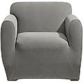 Sure Fit Stretch Morgan One Piece Slipcover & Armchair Dog & Cat Cover, Gray