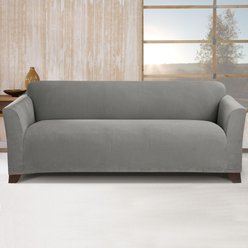 Sure Fit Stretch Morgan One Piece Slipcover & Sofa Dog & Cat Cover, Gray slide 2 of 4