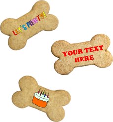 SPOTS NYC Let's Pawty Personalized Text Peanut Butter Flavored Crunchy Dog Treats, 3 count slide 1 of 4
