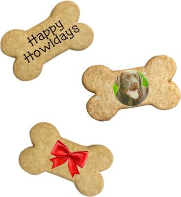 SPOTS NYC Happy Holidays Personalized Picture Peanut Butter Flavored Crunchy Dog Treats, 3 count, slide 1 of 1