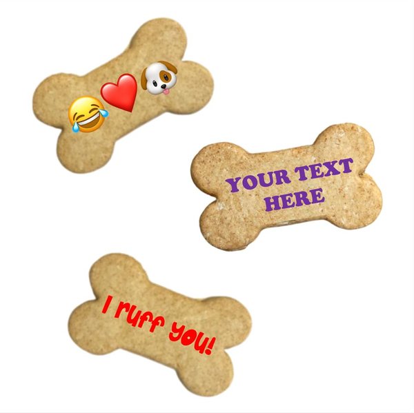 SPOTS NYC Happy Barkday Personalized Text Peanut Butter Flavored Crunchy Dog Treats, 3 count