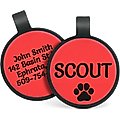 GoTags Personalized Silicone Round Dog & Cat ID Tag, Large, Red