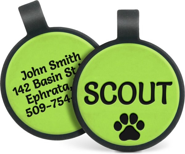 GoTags Personalized Silicone Round Dog & Cat ID Tag, Large, Green slide 1 of 4