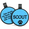GoTags Personalized Silicone Round Dog & Cat ID Tag, Large, Blue