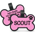 GoTags Personalized Silicone Bone Pet ID Tag, Large, Pink