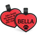 GoTags Personalized Silicone Heart Dog & Cat ID Tag, Large, Red